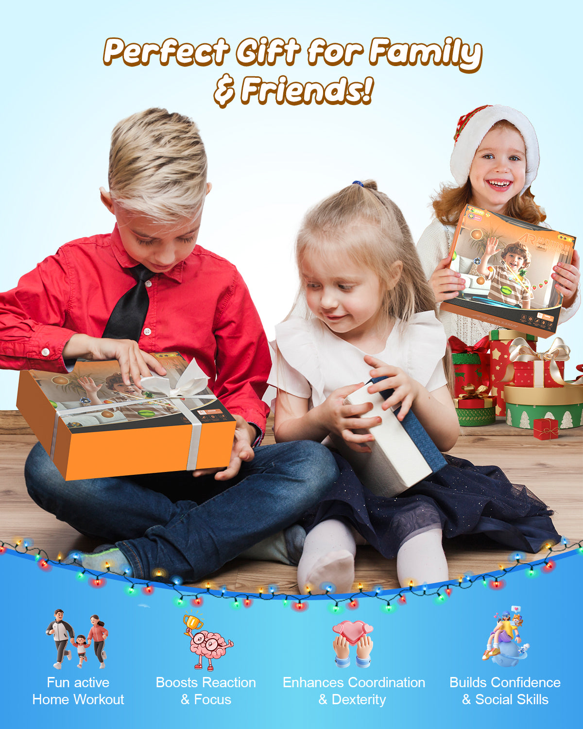 AR Motion Game Console for Kids & Adults Plug & Play TV Games, Indoor Physical Interactive Play, Ideal for Family Game Nights, Playtime & Playdates