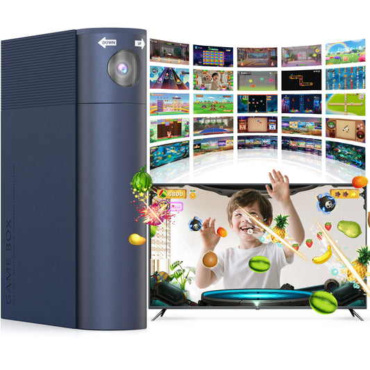 MetFut AR Motion Gaming Console for Kids: Learning & Active Play Game System for Enhanced Logic & Coordination & Fitness. Video Game System with Adjustable Camera. (Navy Blue)