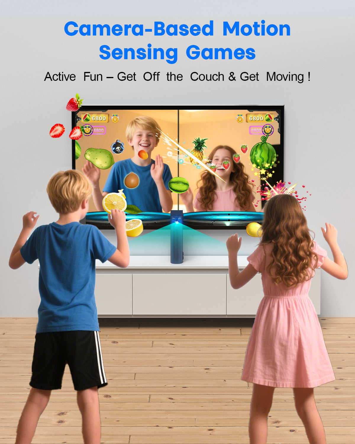 MetFut AR Motion Gaming Console for Kids: Learning & Active Play Game System for Enhanced Logic & Coordination & Fitness. Video Game System with Adjustable Camera. (Navy Blue)