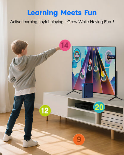 AR Motion Gaming Console for Kids: Learning & Active Play Game System for Enhanced Logic & Coordination & Fitness. Video Game System with Adjustable Camera. (Navy Blue)
