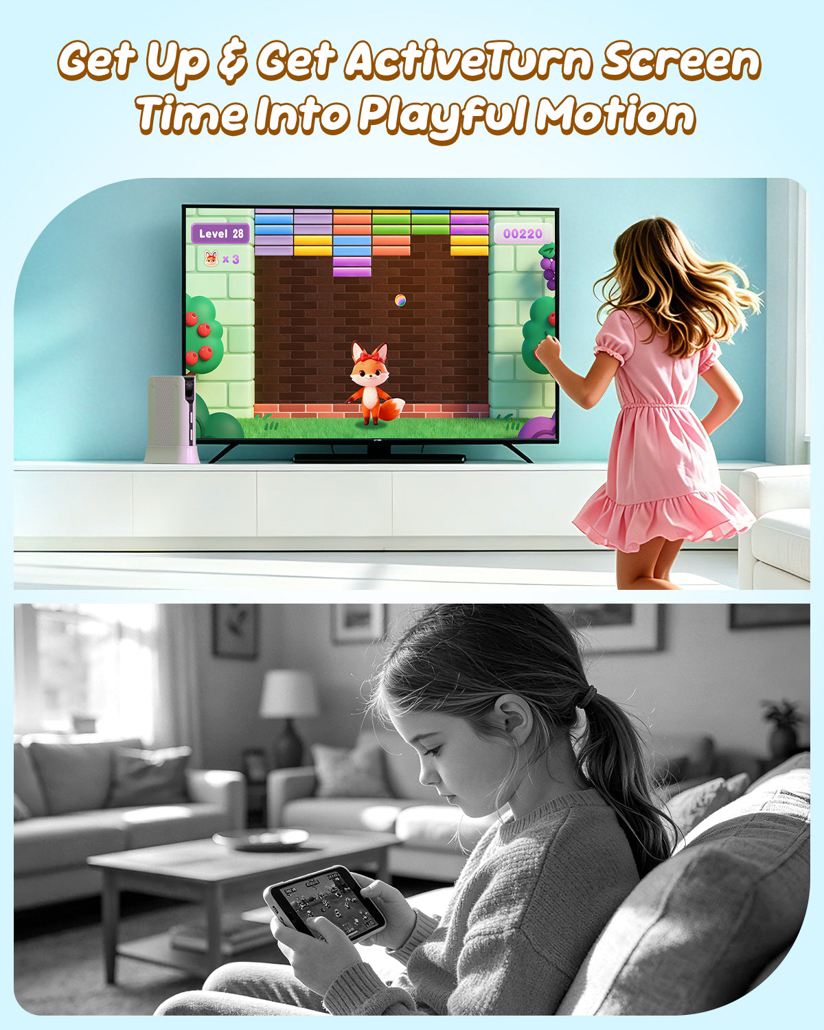 AR Motion Game Console for Kids & Adults Plug & Play TV Games, Indoor Physical Interactive Play, Ideal for Family Game Nights, Playtime & Playdates